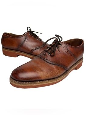 Florsheim Brown Leather Saddle Oxford Lace Up Shoes Men's 10